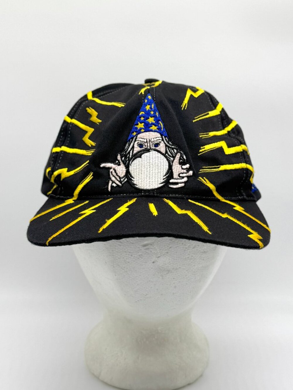 Vintage Wizard Lightning Bolt AOP Snapback Hat Excalibur Casino Las Vegas Promo